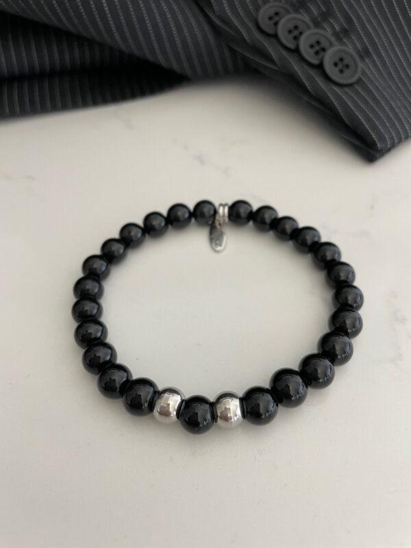Sort Onyx armbånd - Herremodell - Nero Bullet HV25/8