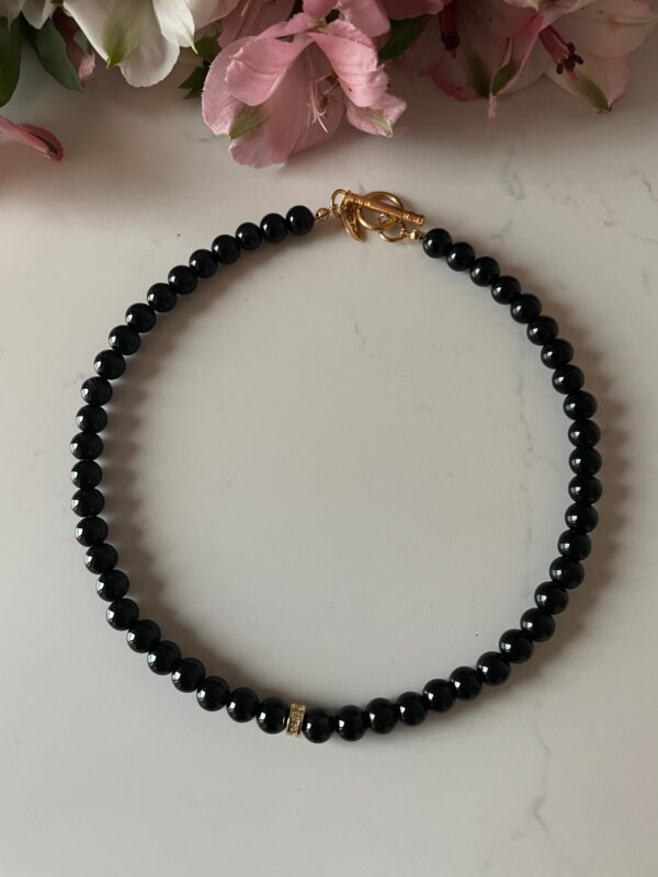 Sort Onyx halskjede kort - Nero Mini Kort VS25/8 - Bilde 2