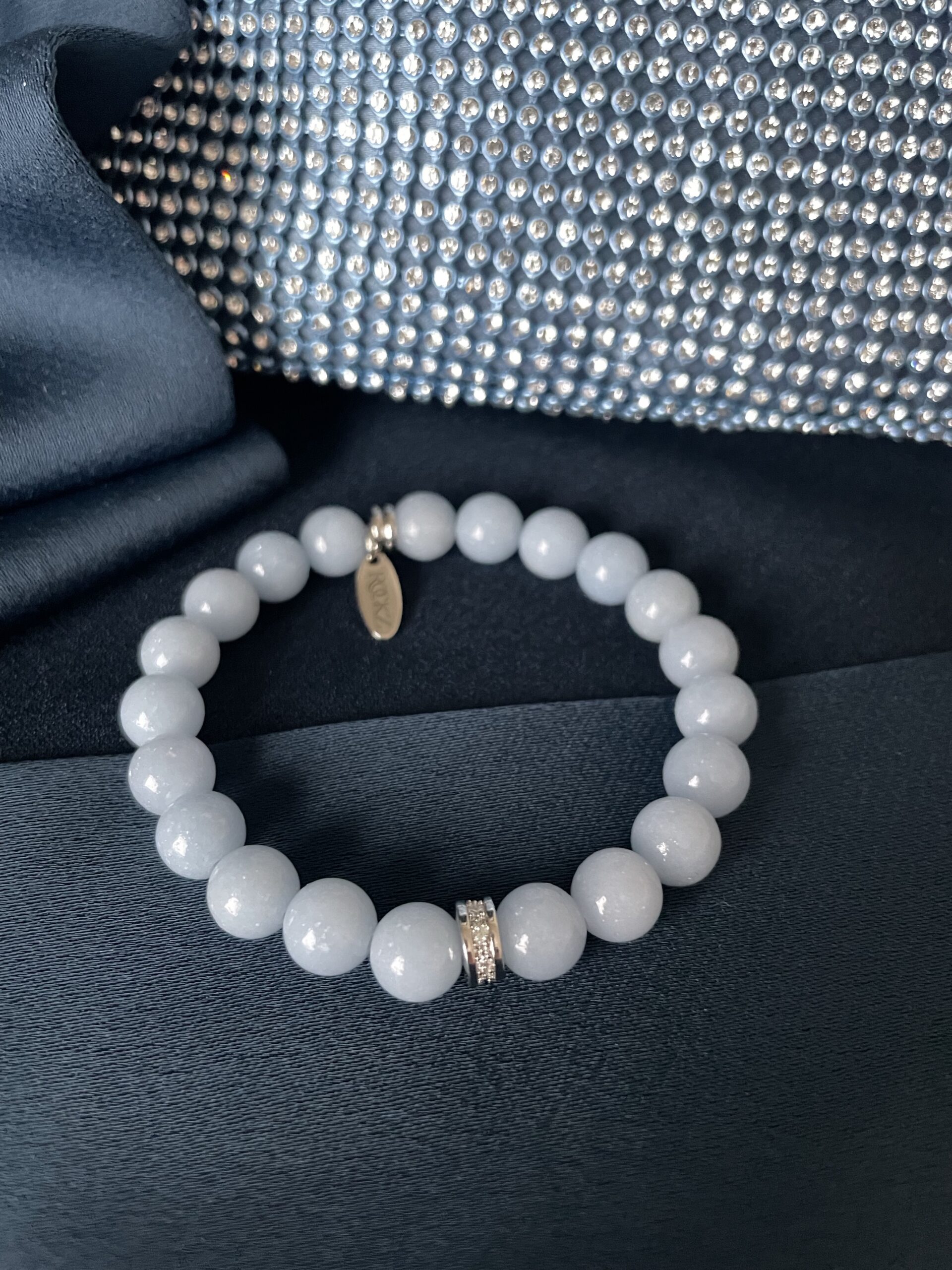 Blå Angelitt armbånd - Sky Mini Silvery VS26/8